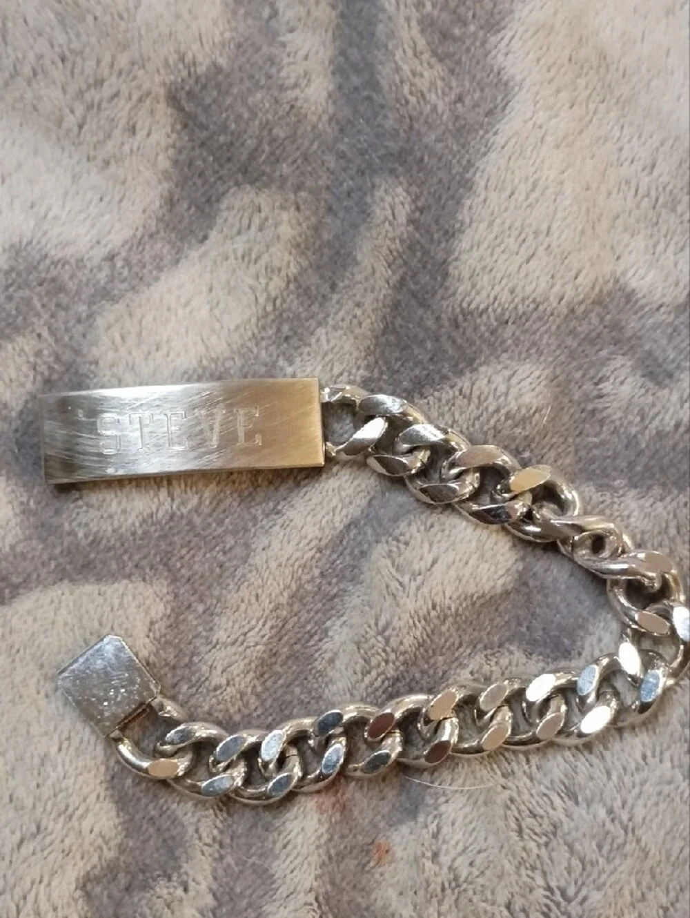 Source Unknown Silver Men’s ID Bracelet - STEVE Engraved